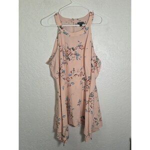 Torrid Lightweight Blouse Pink Floral Hi-Lo Georgette Tank Top Women’s Size 0